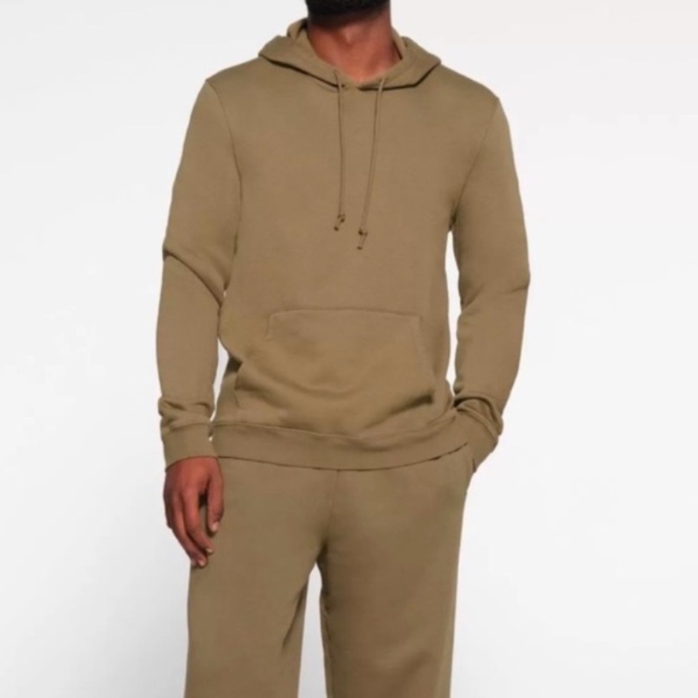 🔥SKIMS MENS LOUNGE FLEECE OVERSIZED HOODIE ARMY large NWT (Fab)